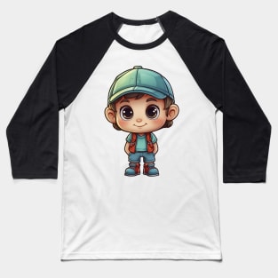 Cute Happy Camper Kid Baseball T-Shirt